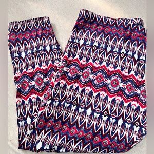 Colorful Geometric Patterned Pants Size 3XL